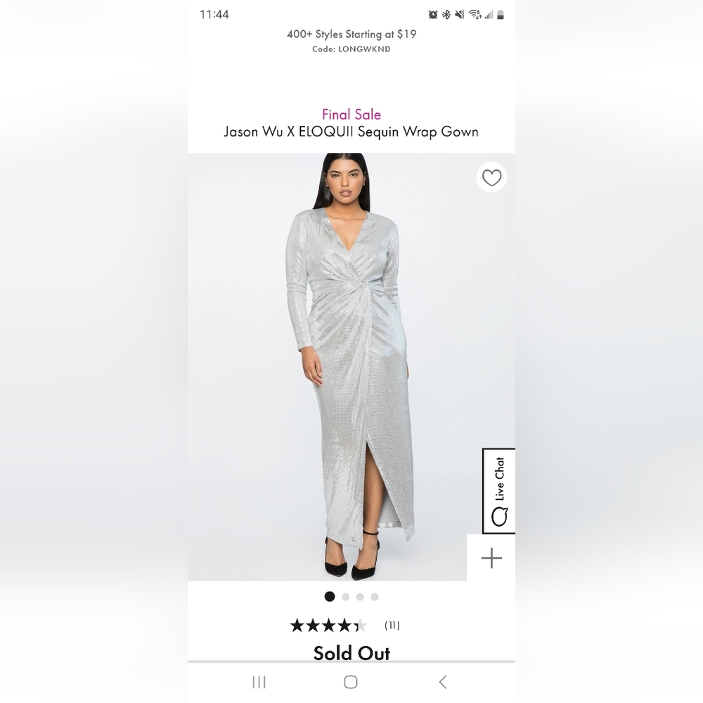 Elloquii Jason Wu Silver Sequin Dress